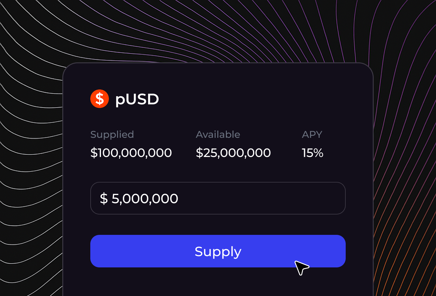 Earn interest on your assets by supplying to the protocol.